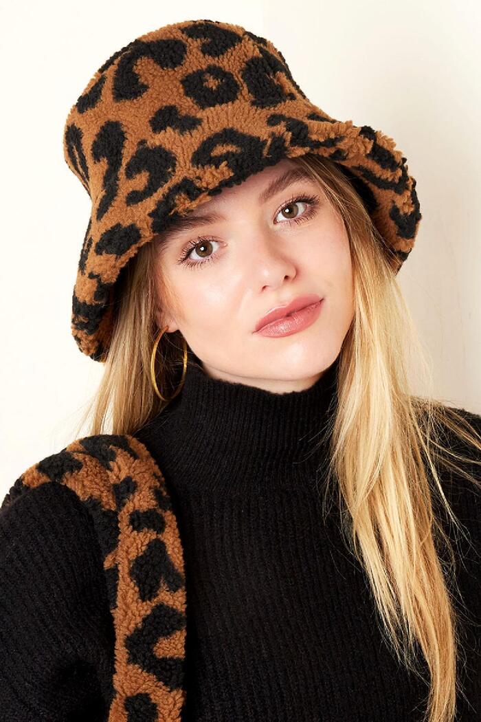 Sombrero de pescador teddy leopard Marrón Poliéster One size Imagen3